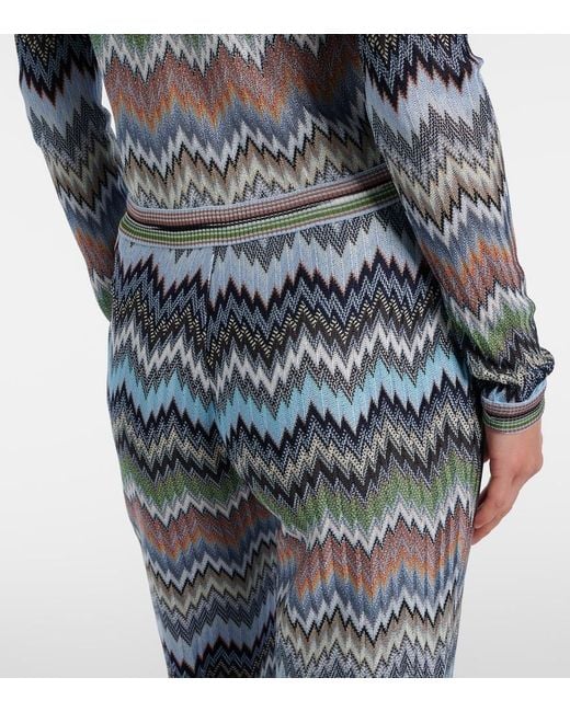 Missoni Blue Zigzag Straight Pants
