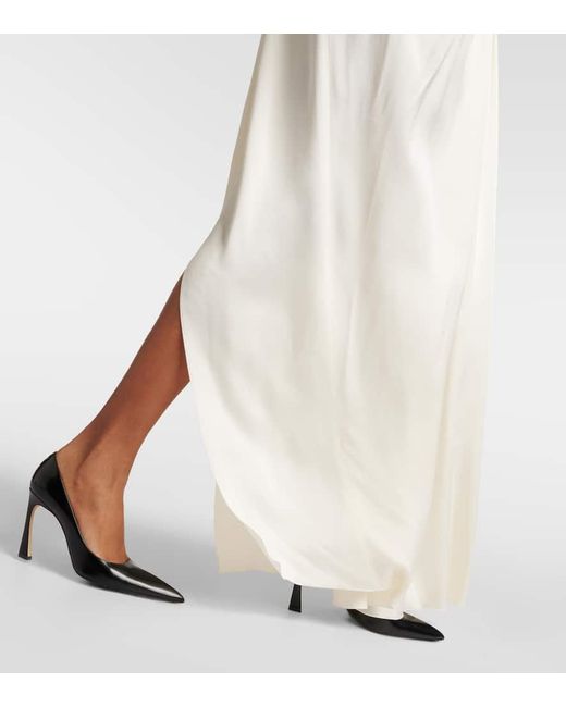 Vestido de fiesta de crepe de saten con abertura Victoria Beckham de color White