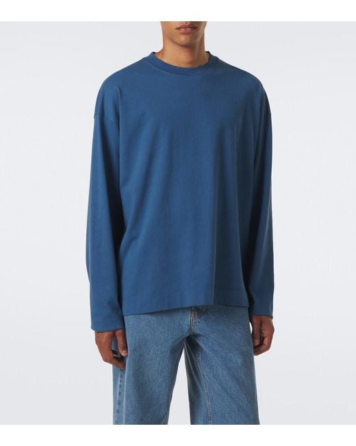 Dries Van Noten Blue Cotton Jersey T-Shirt for men