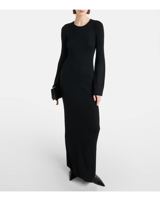 Nili Lotan Black Ezequiel Wool Maxi Dress