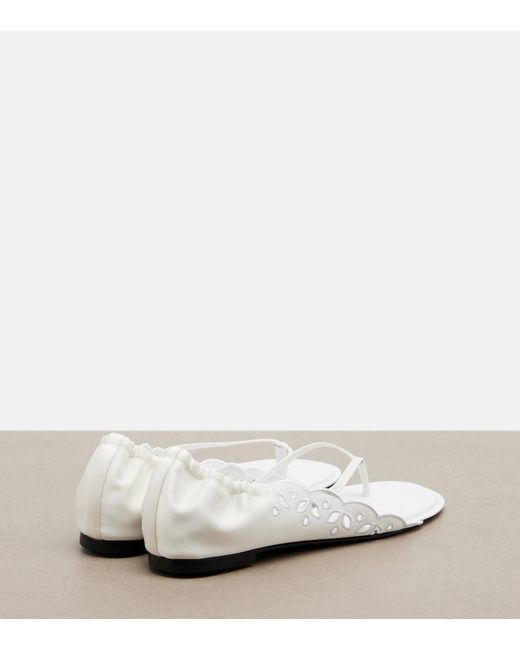 Jacquemus White Satin Thong Sandals