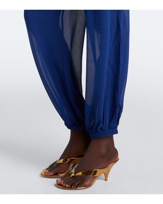 Christopher Esber Blue Bennett Silk Balloon Pants