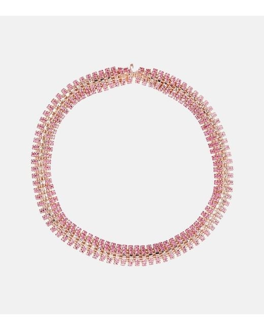 Magda Butrym Pink Crystal-Embellished Necklace