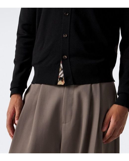 Burberry Black Wool-Blend Cardigan for men