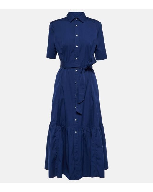 Polo Ralph Lauren Blue Cotton Shirt Dress