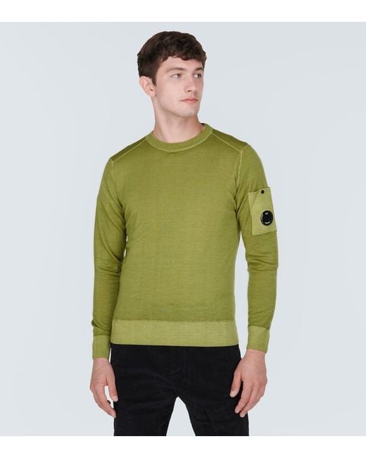 C P Company Green Wool Sweater for men