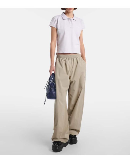 Balenciaga White Cotton Pique Polo Shirt