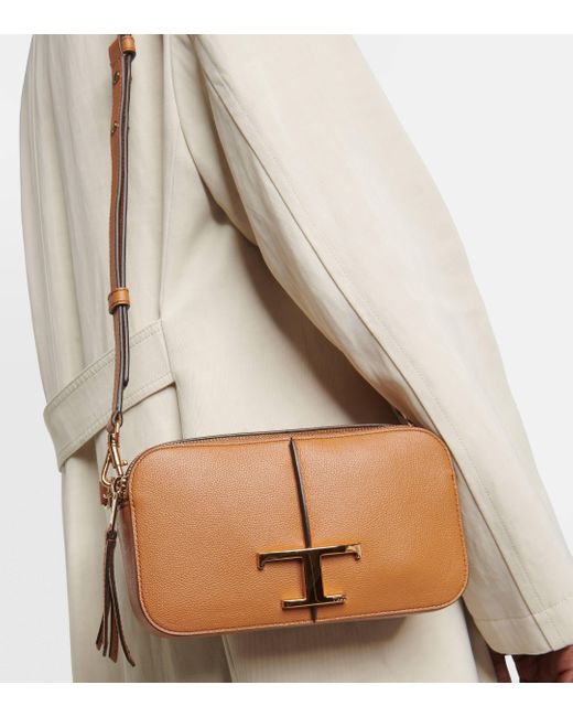 Tod's Brown T Timeless Leather Shoulder Bag