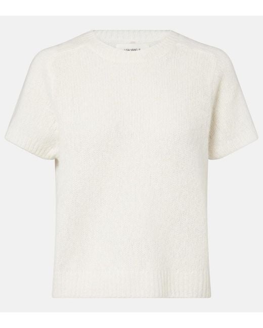 Lisa Yang White Siona Cashmere And Silk Sweater