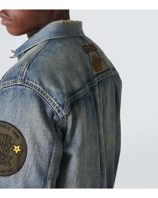 Sacai Blue X Mark Gonzales Denim Jacket for men