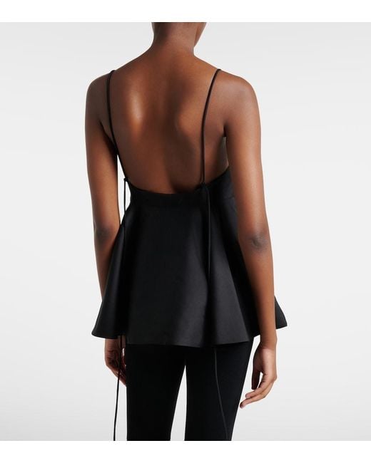 Rohe Black Peplum Wool And Silk Bustier Top