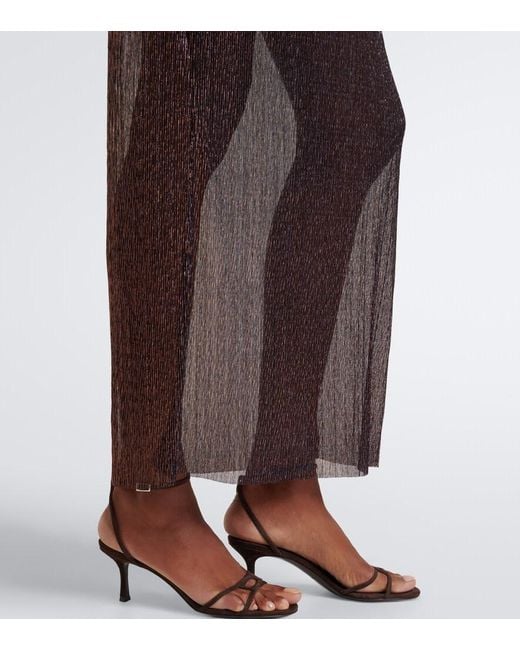 Cala De La Cruz Gray Soleil Knitted Lame Midi Dress