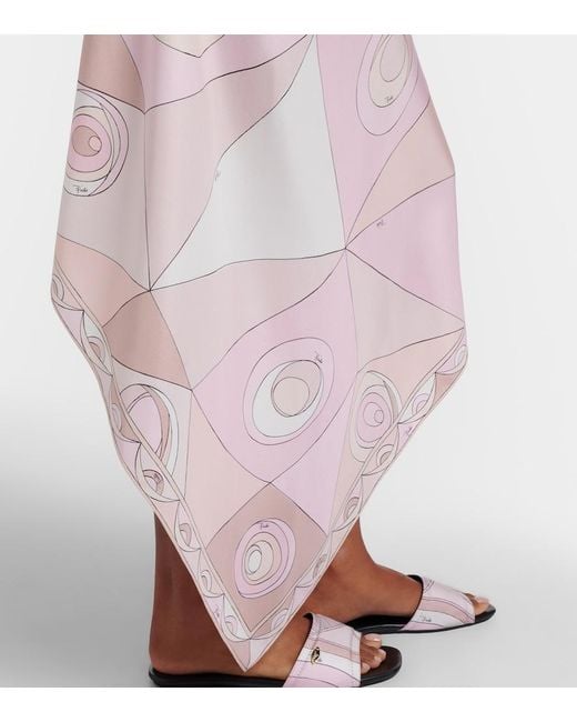 Emilio Pucci Pink Occhi Silk Twill Maxi Dress