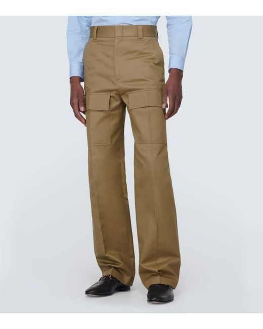 Pantalones cargo anchos de algodon Gucci de hombre de color Natural