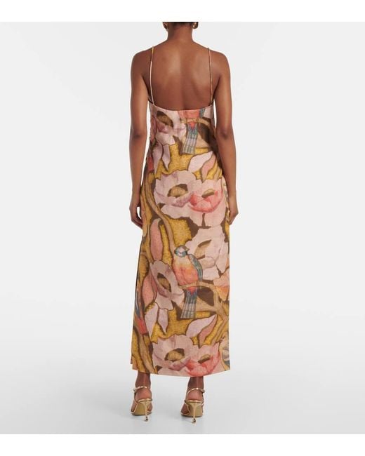 Vestido Largo Talulah De Lino Floral Sir de color Metallic