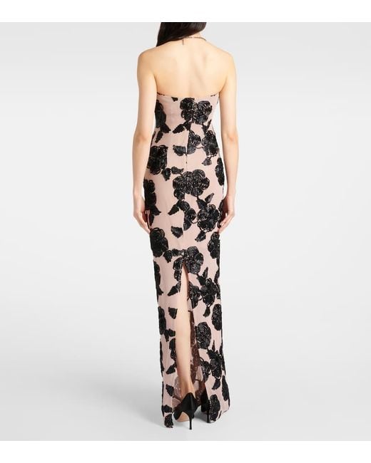 ROTATE BIRGER CHRISTENSEN White Bedruckte Robe Mit Mesh