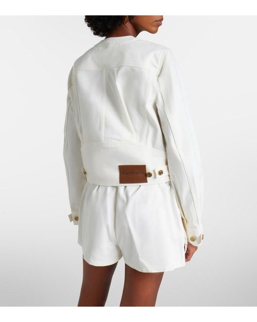 Balmain White Denim Jacket