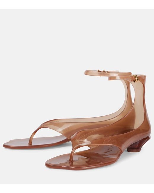Chloé Brown Jelly Thong Sandals