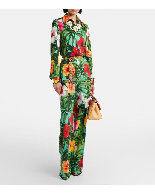 Dolce & Gabbana Green Floral Shirt