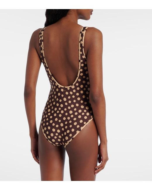 Valentino Brown Polka-Dot Swimsuit