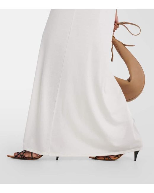Khaite White Vernetta Cotton-Blend Jersey Maxi Dress