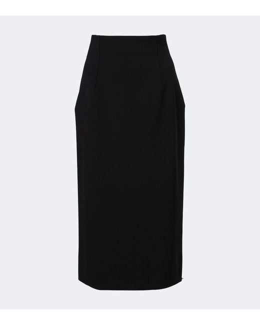 Sportmax Black Wool-Blend Pencil Skirt
