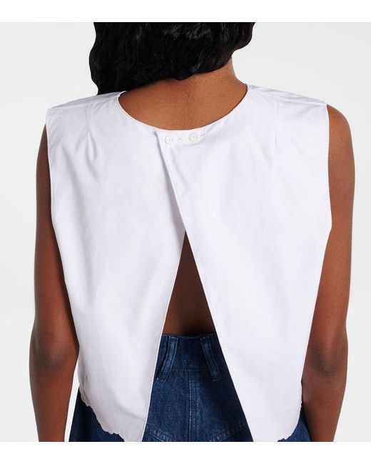 Patou White Cropped-Top Aus Baumwollpopeline