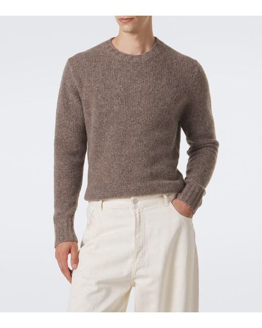 Allude Brown Cashmere Sweater for men
