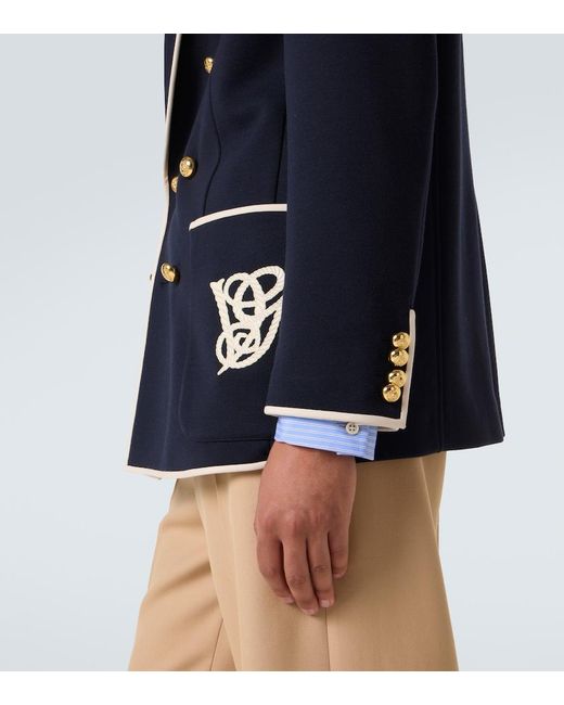 Valentino Blue Wool Jersey Blazer for men