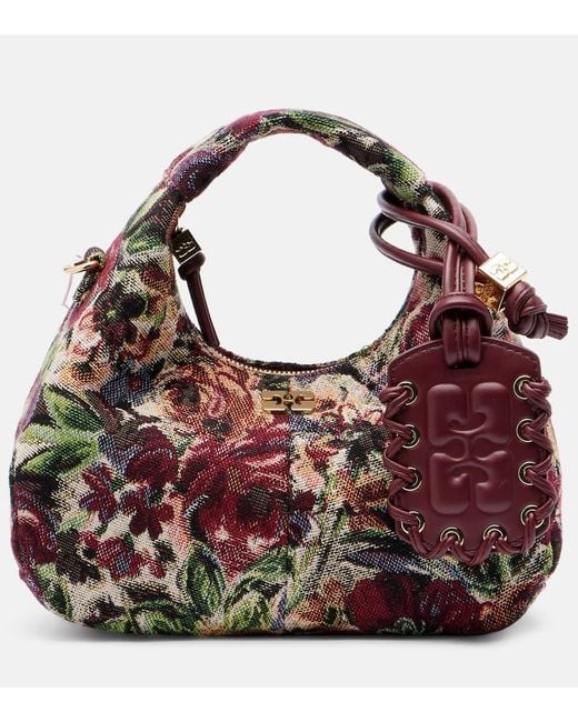 Borsa Tapestry Mini di Ganni in Red