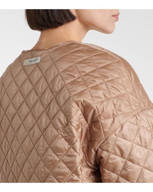 Max Mara Brown The Cube Luci Quilted Padded Jacket