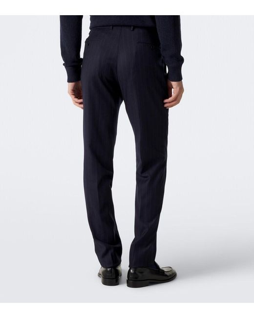 Zegna Blue Pinstripe Wool Suit for men