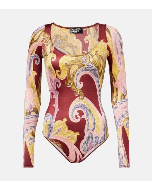 Wolford Pink X Etro Printed Bodysuit