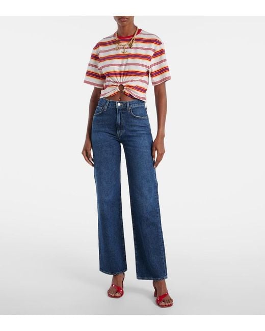 Agolde Blue Harper Mid-Rise Straight Jeans