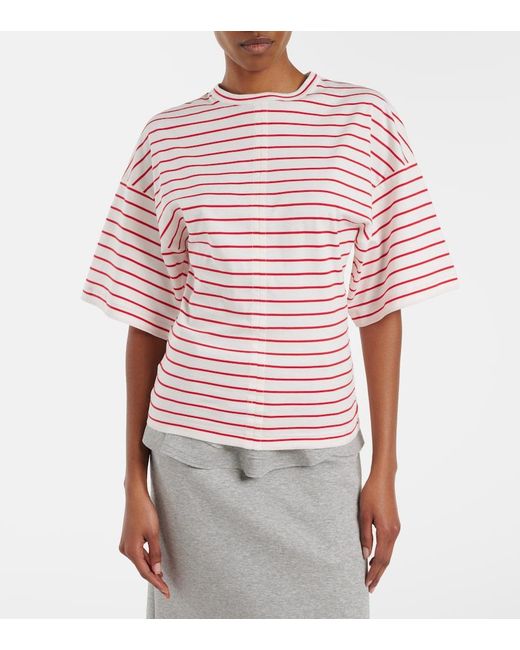 Plan C Pink Striped Cotton Jersey T-Shirt