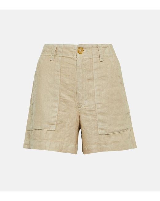 Velvet Natural Fallon Linen Shorts