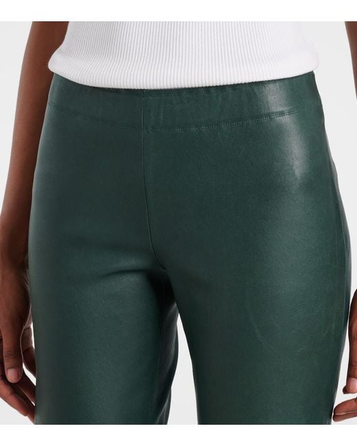 Stouls Green Jacky Leather Slim Pants