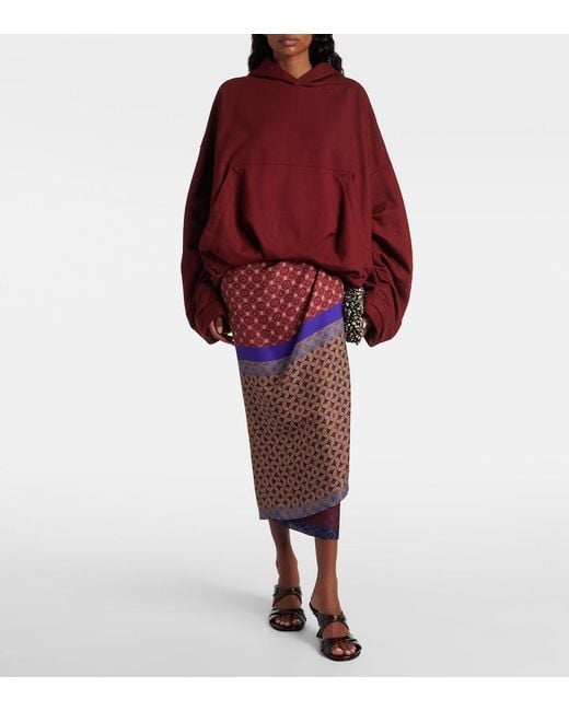 Dries Van Noten Red Hannett Cotton Hoodie