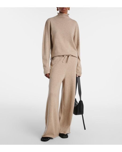 Jil Sander Brown Cashmere Turtleneck Top