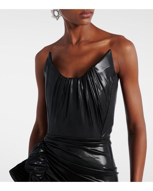 Maticevski Black Lexicon Draped Gathered Gown