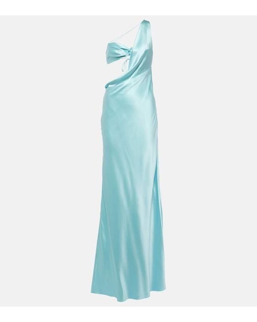 The Sei Blue One-shoulder Silk Gown