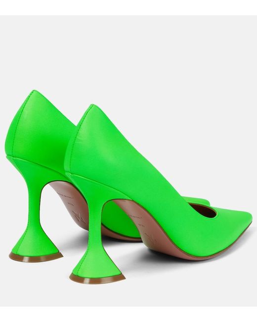 AMINA MUADDI Green Ami Leather Pumps