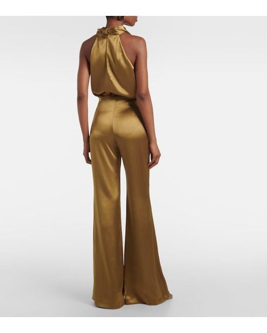 Galvan Green Atruvia Satin Wide-Leg Pants
