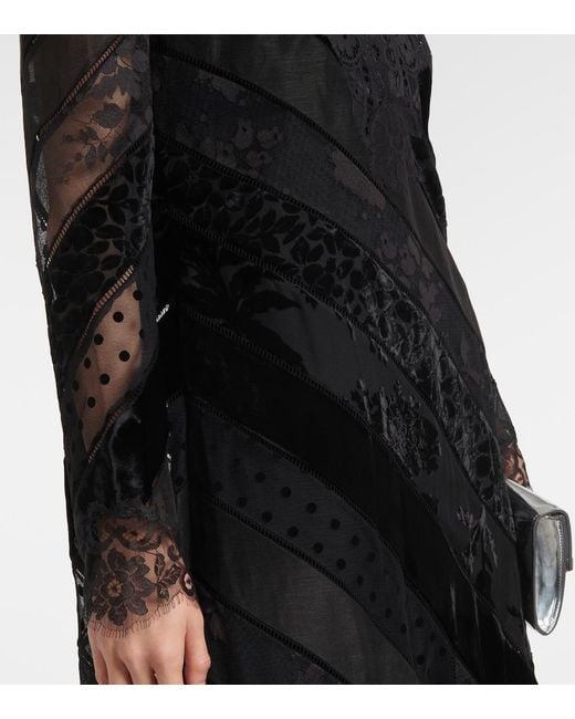 Zimmermann Black Spliced Eden Midi Dress