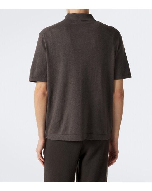 Lisa Yang Black Keir Cotton And Cashmere Polo Shirt for men