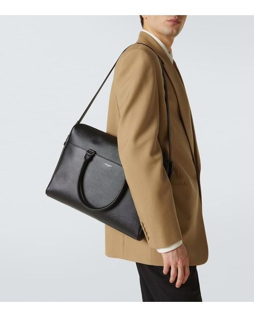 Saint Laurent Black Duffle Leather Briefcase for men