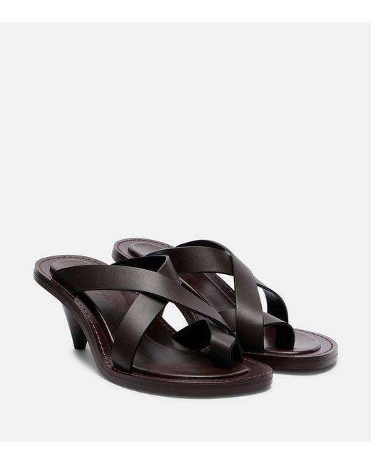 Phoebe Philo Black Leather Sandals