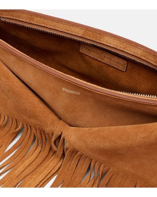 Coperni Brown Fringed Suede Shoulder Bag