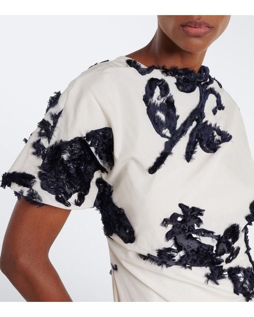 Erdem White Fil Coupe Poplin Midi Dress