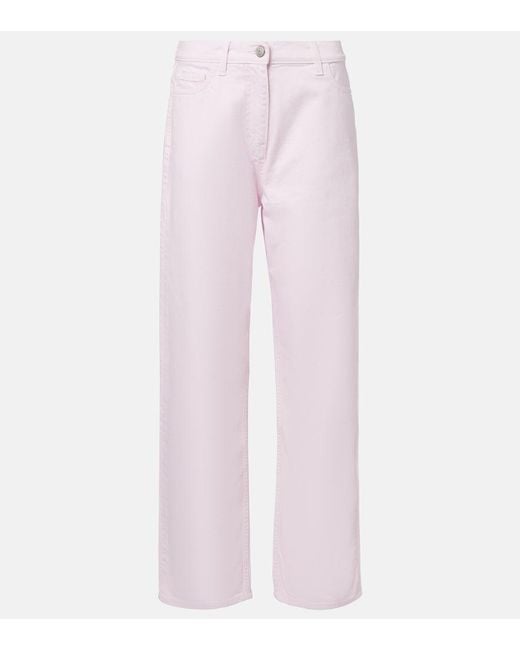 Magda Butrym Pink Mid-Rise Wide-Leg Jeans